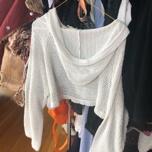 Cropped white sweater